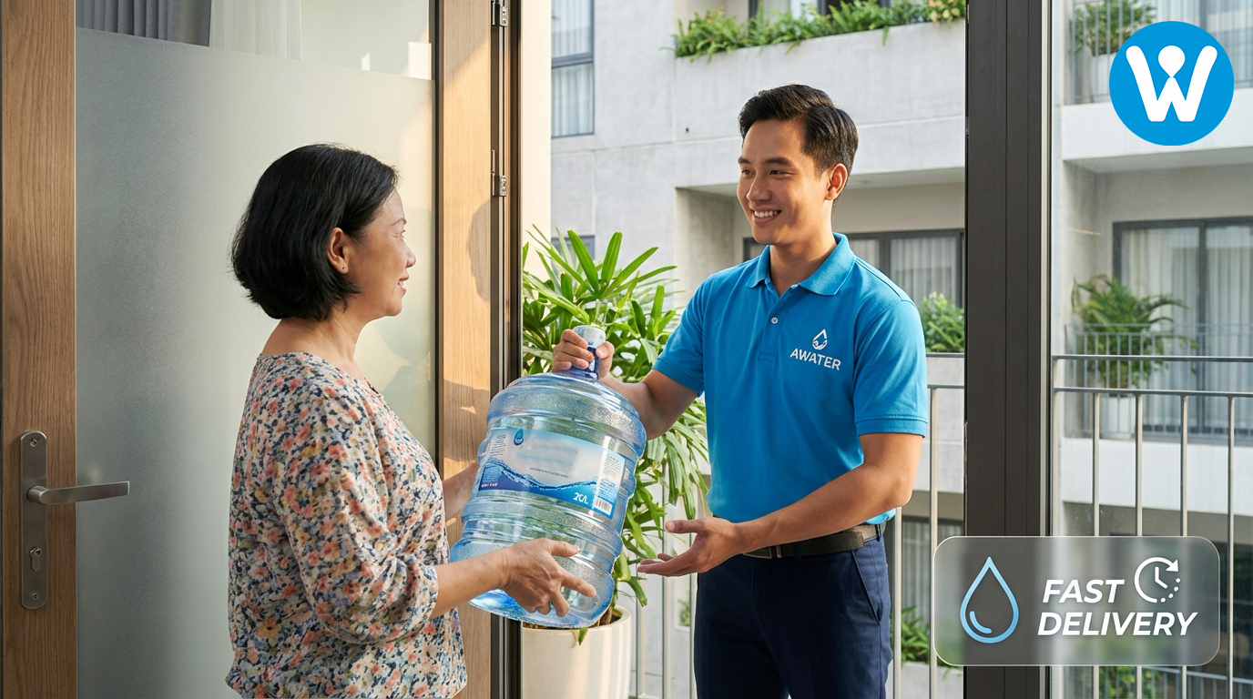 Dịch vụ giao nước 2 giờ dành cho hộ gia đình tại Tân Phú