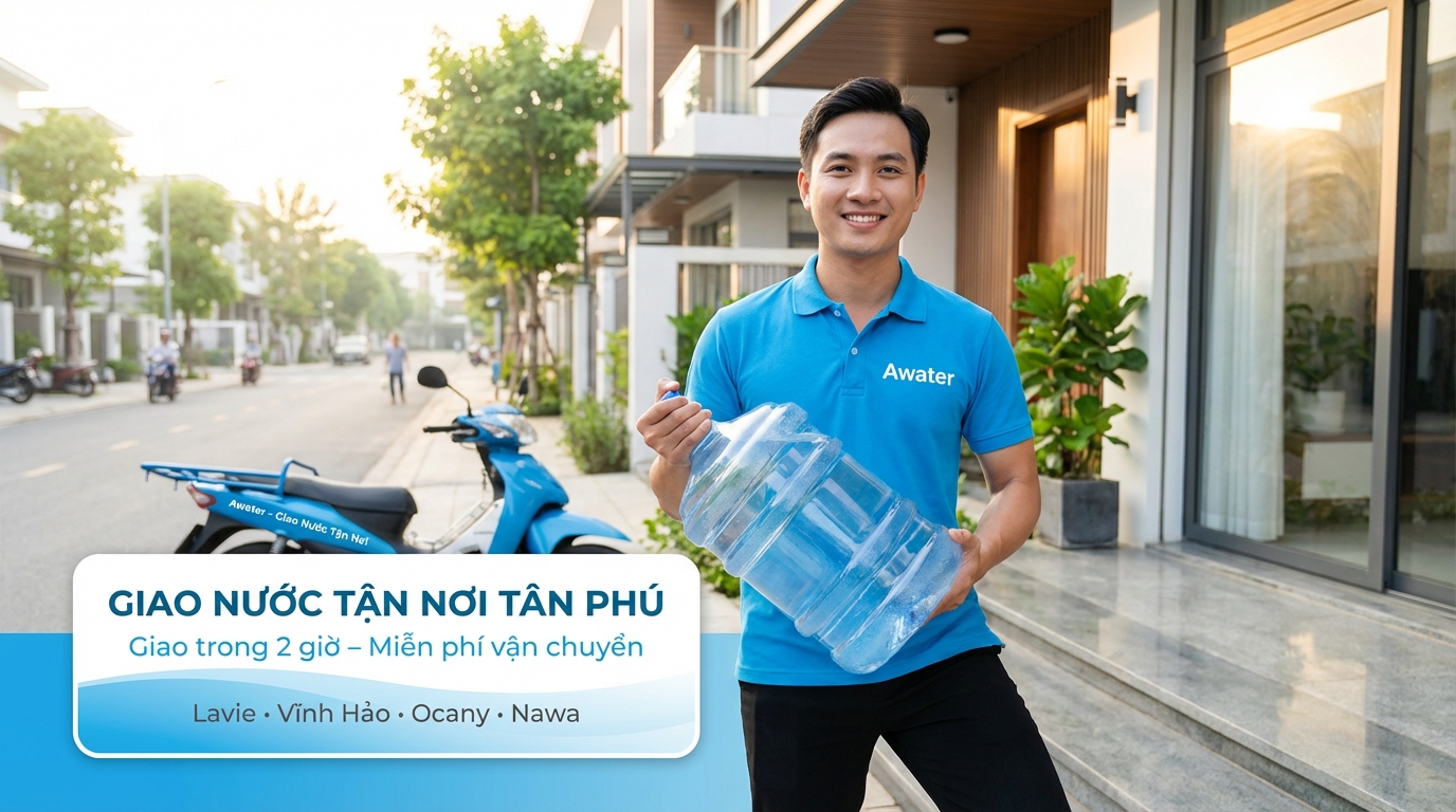 Giao nước tận nơi Tân Phú: Giá, thời gian giao & ưu điểm của Awater